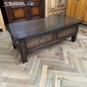 Konfer. stůl obdélník dub masiv, patina, 4 šupl.
