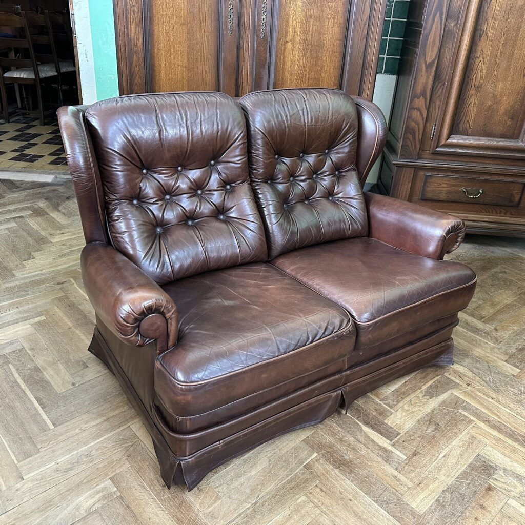 Gauč dvojsed chesterfield pravá kůže